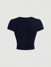 Metal Button Short Sleeve Top